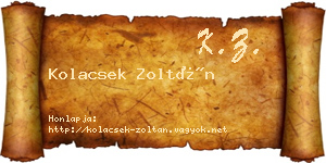 Kolacsek Zoltán névjegykártya
