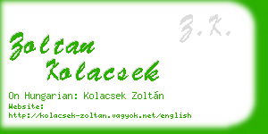 zoltan kolacsek business card