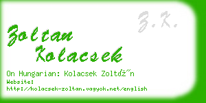 zoltan kolacsek business card